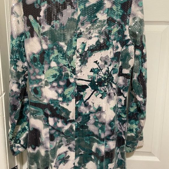 Teal, white & gray sequin dress - Picture 4 of 4